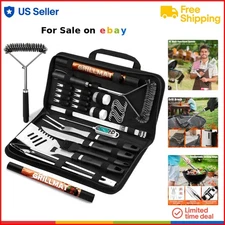 BBQ Grill Accessories Set 31pcs Stainless Steel Cooking Utensils Gifts for Men