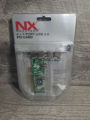 NX2 nexxtech 4 + 1 port usb 2.0 PCI card Backwards Compatible With USB 1.1 N.O.B