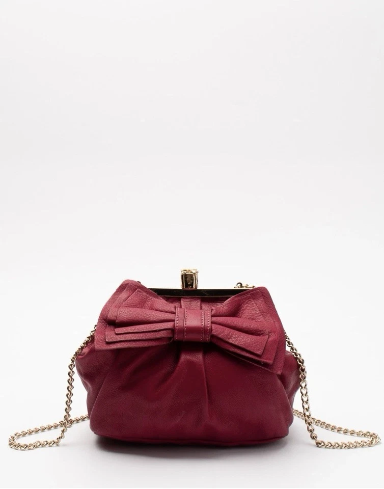 Bolso de hombro rojo Valentino para mujer 100 % cuero decorado con lazo Foto 2 de 4
