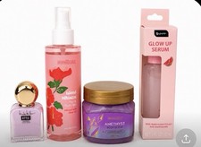 b-pure Glow Up Serum Set w/ Body Scrub, Watermelon Niacinamide, Lavender