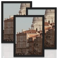 Bilderrahmen A4 Holzrahmen Schwarz Collage Fotorahmen 3Er Set 21X29,7Cm