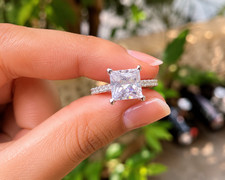 2Ct Princes Lab-Created Diamond Solitaire Engagement Ring 14K White Gold Plated