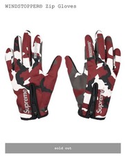 Size Small Supreme Windstopper Zip Gloves Touchscreen Red Camo Fast Free Ship  