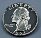 1963 Proof DCAM Washington Silver Quarter 25c Uncirculated