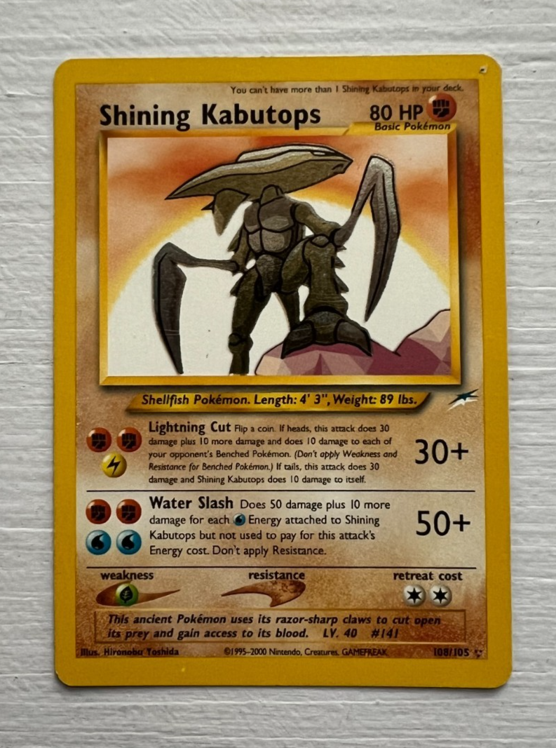 Shining Kabutops 108/105 Neo Destiny Secret Rare Holo Pokémon Card