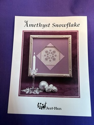 1997 Just Nan AMETHYST SNOWFLAKE Cross Stitch Chart Pattern & Embellishment Pack