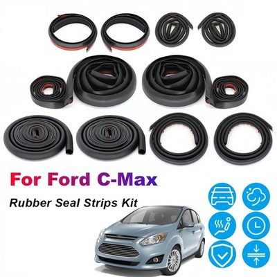 For Ford C-Max e Door Rubber Seal Strips Weather Draft Wind Noise Reduction Kit