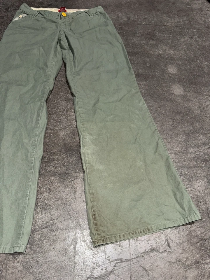 Calça Vintage Y2k Mossimo Exército Verde Passeio Baixo Perna Super Larga Flare Tamanho 7 - Imagem 2 de 4