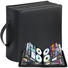 CD DVD Storage Binder, 136 Capacity PU Leather Binder with 68 Booklet Pockets 