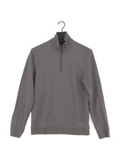 Ted Bak Men's Jumper Chest: 36 in Grey Cotton with Polyester High Neck Pullover