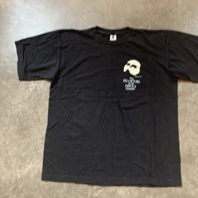 Vintage The Phantom Of The Opera London Size XL Black T Shirt Single Stitch 1988