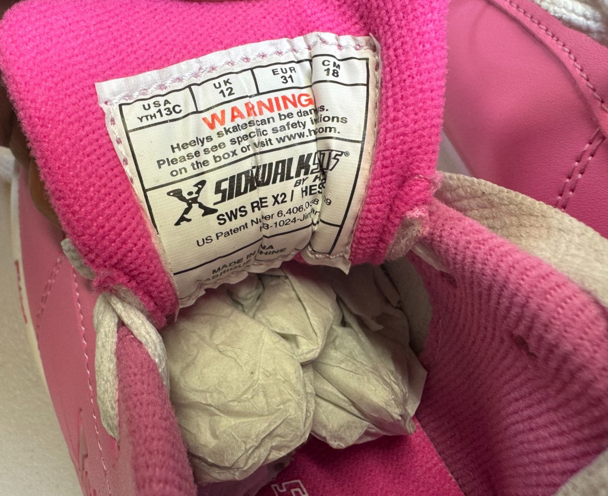 Sidewalk Sports RE X2 Kids Wheeled Trainers Pink White Girls UK 12 / EU 31 image 5