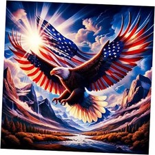 KTHOFCY 5D DIY US Flag Independence Day Eagles Diamond Painting Kits for