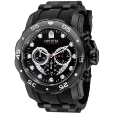 Invicta Men's Watch Pro Diver Scuba Chrono Black Steel and Silicone Strap 37231