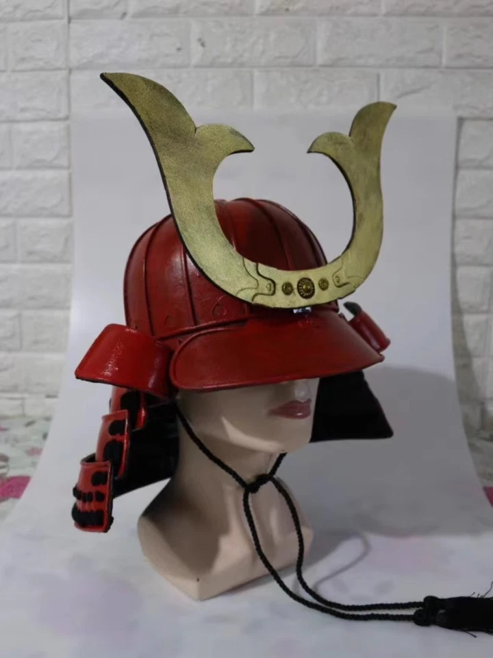 Japanese Samurai Armor Helmet Real Person Wearable PU Helmet Prop Cosplay New - Image 2 of 4