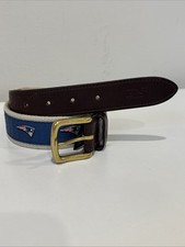 New England Patriots Men's Vineyard Vines Canvas Ribbon Belt Size 30 USA Made