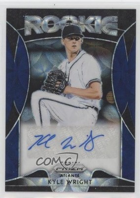 2019 Panini Prizm Rookie Navy Blue Kaleidoscope 23/35 Kyle Wright Auto RC w1s