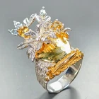 Fine Art Natural Citrine Ring 925 Sterling Silver Size 7.5 /R463408