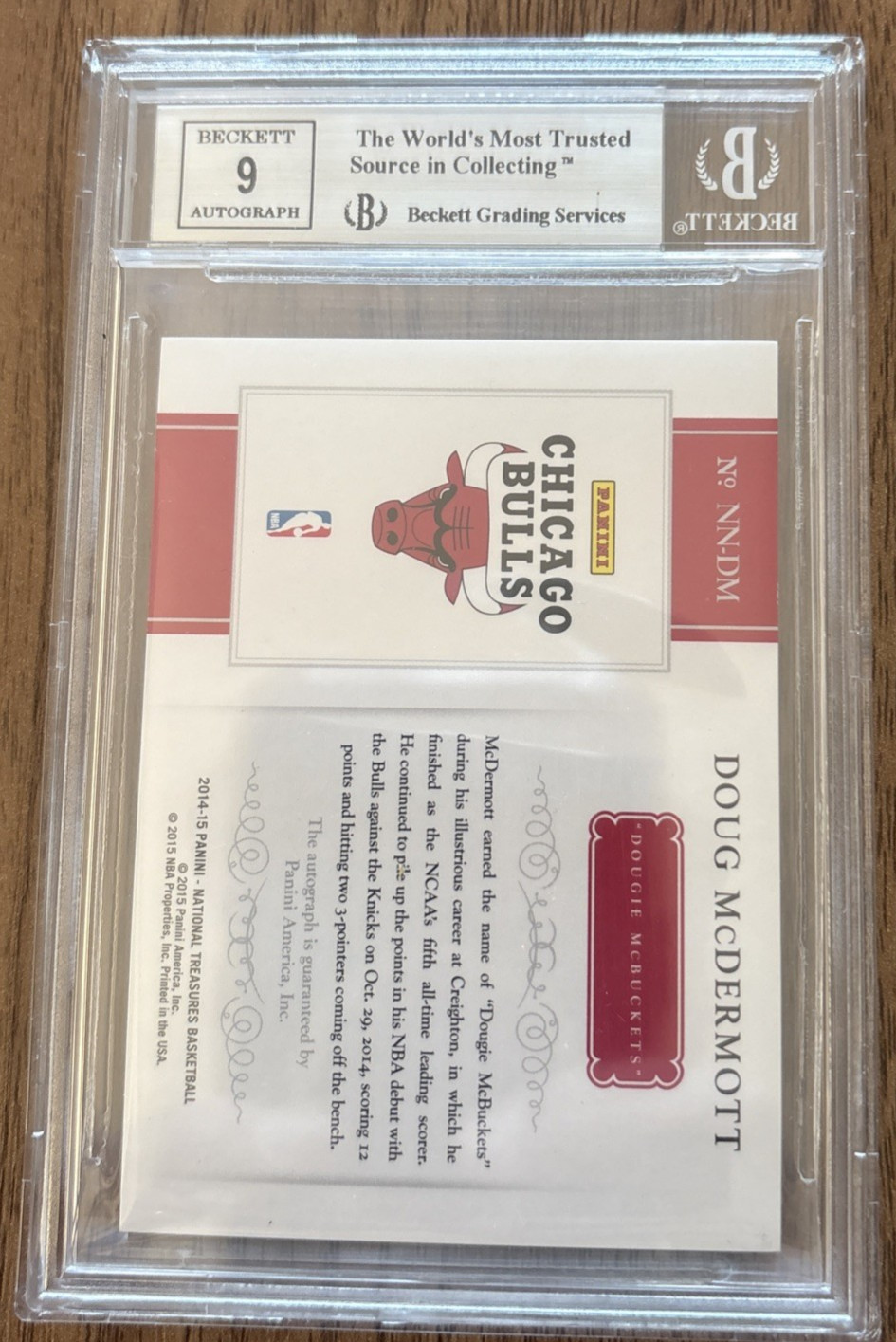 Doug McDermott 2014 National Treasures Notable Nicknames Auto 37/49 BGS 9 Auto 9 view 2