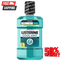 Listerine Cool Mint Mouthwash, 1 Litre 1 l (Pack of 1)