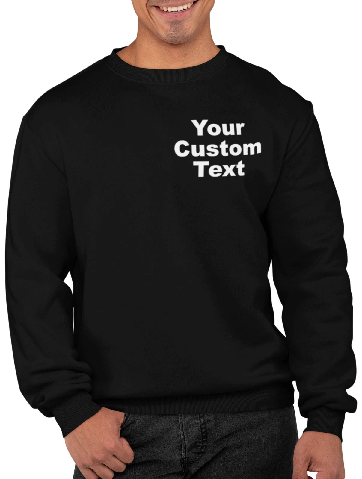 Personalised Sweatshirt | Custom Left Chest Text Unisex Kids & Adults