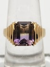 10k Solid Yellow Gold 2.90ct Emerald Cut Ametrine Solitaire Ring Size 6.75 — photo 3