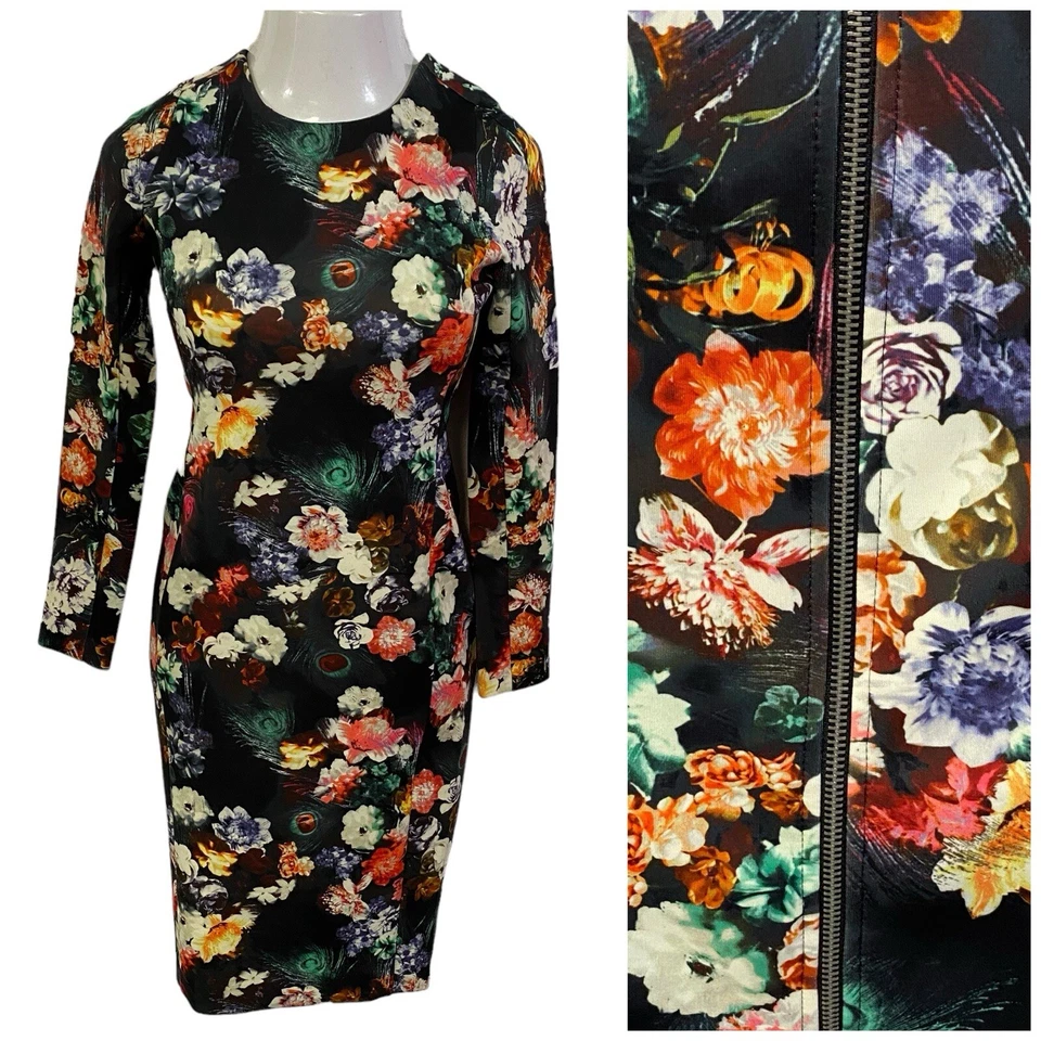 Felicity & Coco Dress Womens Small Floral Scuba Knit Work Office Church Elegant - Image 4 of 4
