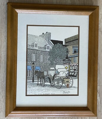 Maurice Blanchette Framed Signed Art ''Maison La Maree'' Quebec 1994 Excellent