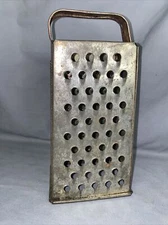 Vintage  4-Sided Metal Box Cheese Grater All In One Rustic Farm House Décor 9”
