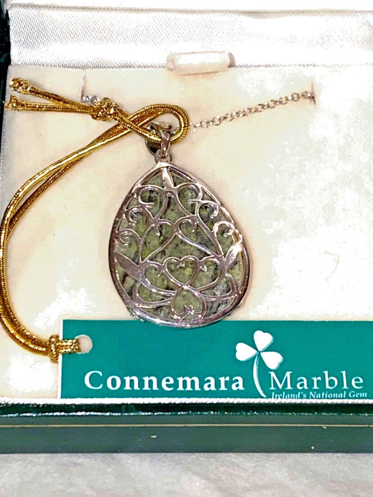 Sterling Silver Connemara Irish Marble Pendant Necklace by J.C. Walsh & Sons