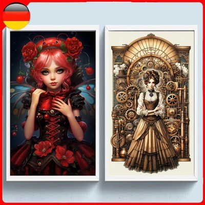 Full Embroidery Eco-cotton Thread 11CT Printed Girl Cross Stitch Kit Artwork