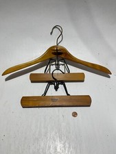 VTG Setwell 17.5" Wood Suit Combination Hanger Maple Wooden Pants Shirt USA