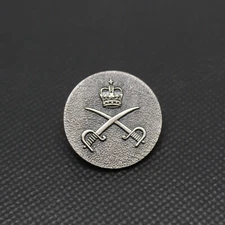 London Badge & Button Co Blazer Button Crown Crossed Sabres Pewter Large 21mm