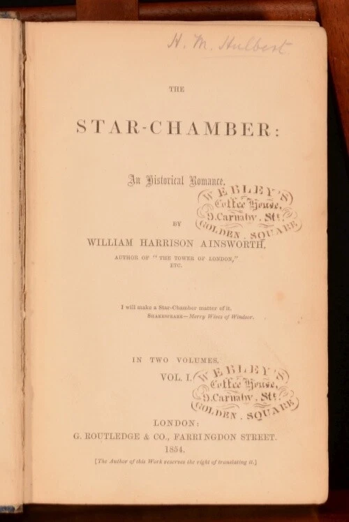 1854 William Harrison Ainsworth The Star Chamber An Historical Romance First - Image 3 of 4