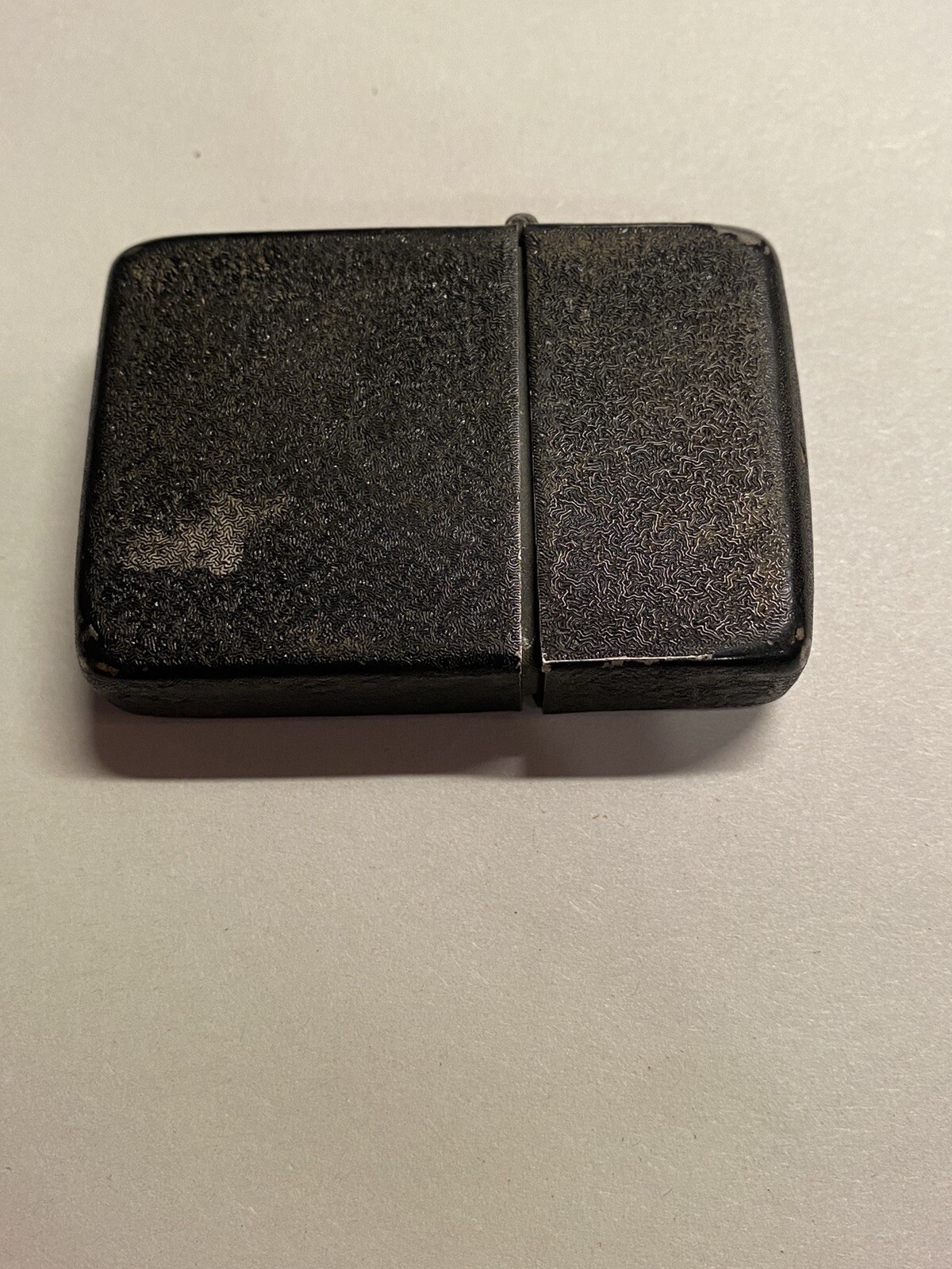 Vintage WW2 Black Crackle Zippo Lighter 3 Barrel 1940s 14 Hole Insert