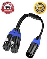 1 Male to 2 Female XLR Y Splitter Micrphone Cable, 3pin XLR Female to Dual XL...