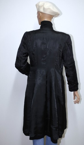 Vintage 1940s Black Wool Tailored Fitted Women's Coat Size M Made in France - Picture 6 of 9