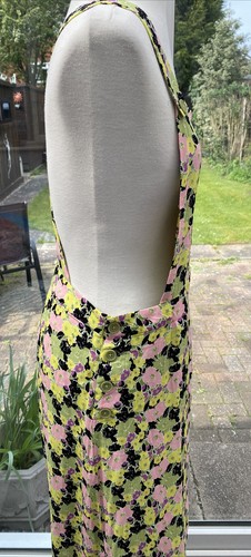 NEXT Green Yellow Pink Floral Pinafore Dungaree Dress UK Size 12 Brand New - Picture 3 of 14