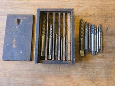 Antique CLEVELAND TWIST DRILL CO. EASY-OUT SCREW EXTRACTOR Set + Extra lot