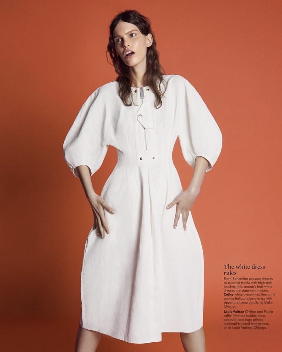 Celine White Linen Corset Dress Bustier Puffed Sleeves 36 Phoebe Philo  Summer 16 | eBay