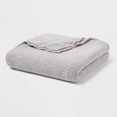 Threshold Chenille Throw Bed Blanket Oversized 92x90 Midweight, Gray, Full/Queen