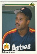 FREE SHIPPING-MINT-1990 Upper Deck Eric Anthony #28 Rookie ASTROS +BONUS CARDS