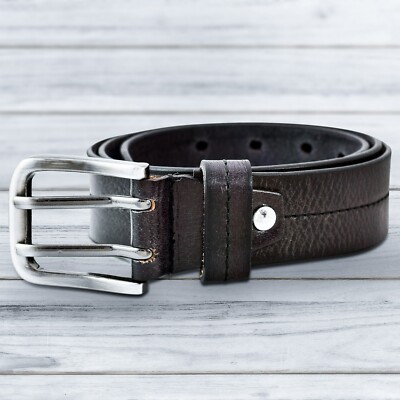 BOSS Men's Grain Leather Belt - 3.5cm Width With Branded Metal Prong Buckle, Classic Dress Belt