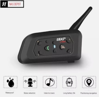EJEAS V6 PRO Bluetooth Motorrad Gegensprechanlage Helm Headset 800m Gegensprechanlage NEU UK