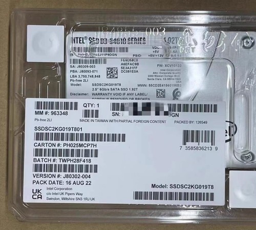 Intel S4610 SSD 1.92TB NVMe U.2 3D TLC PCIe Solid State Drive SSDSC2KG019T801 - Picture 2 of 3