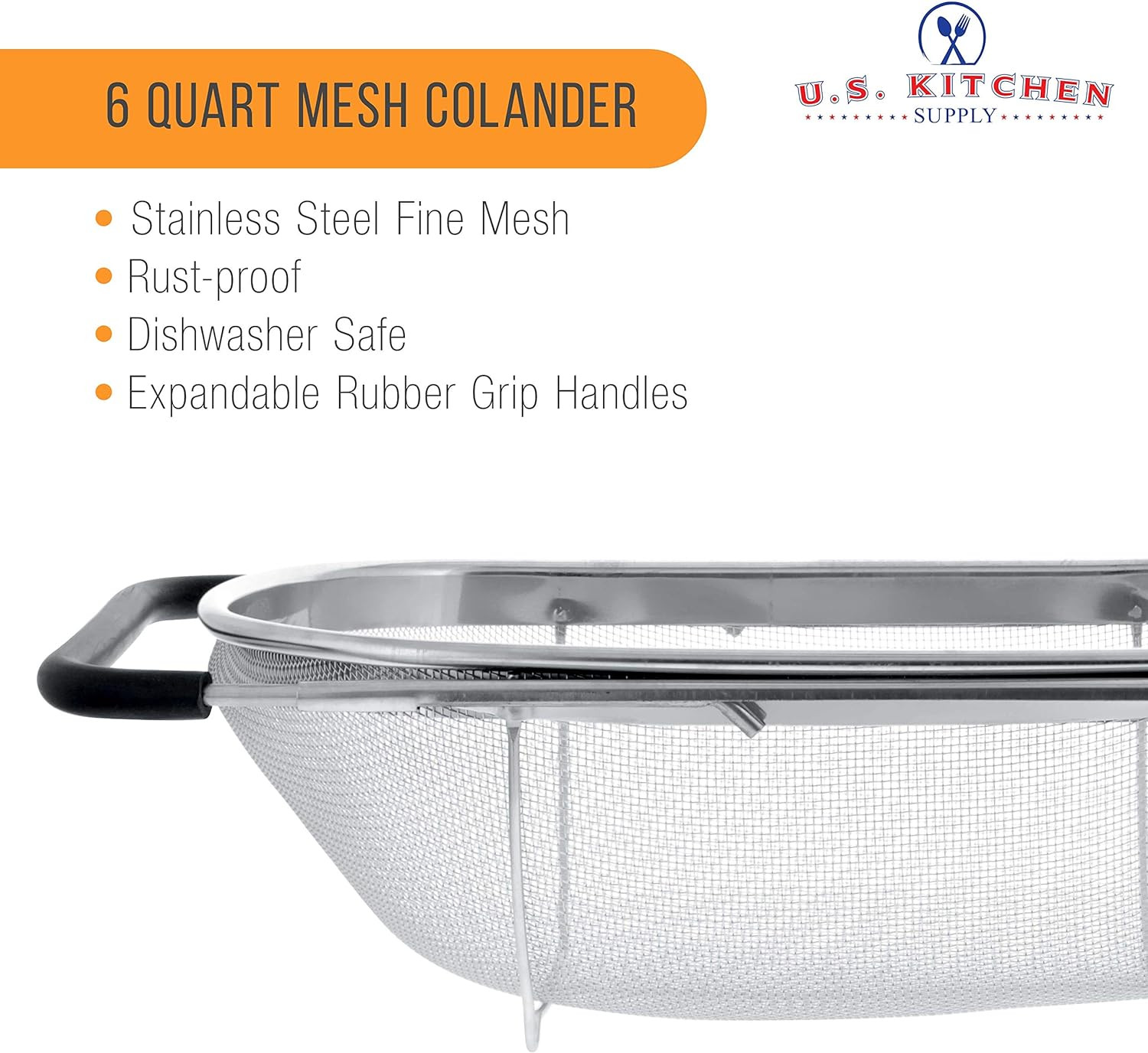 U.S. Kitchen Supply - Premium Quality over the Sink Stainless Steel Oval Colande