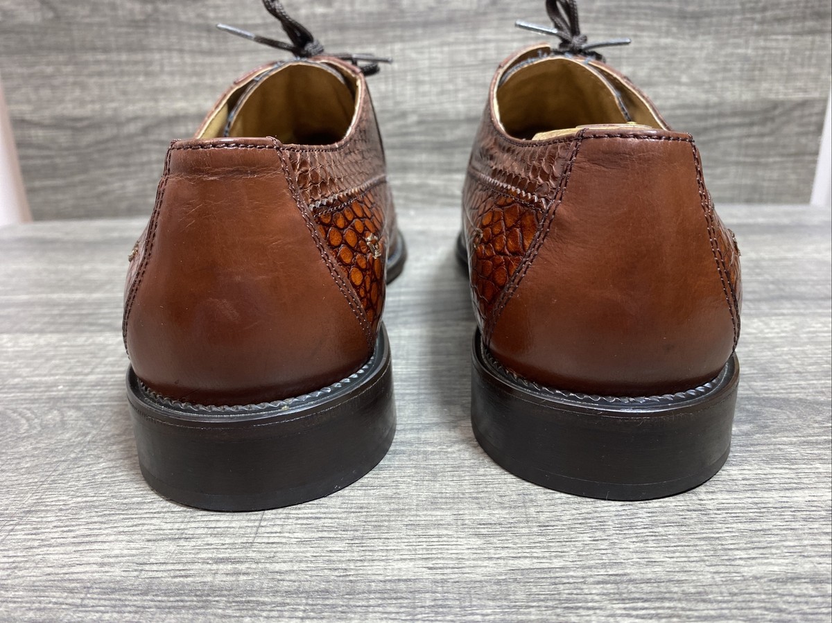 Stacy Adams Mens Tan Genuine Snake Leather Lace Up Dress Shoes Oxfords 10.5 M Vintage 90s Stacy Adams Genuine Snakeskin Lace up Men main image 3
