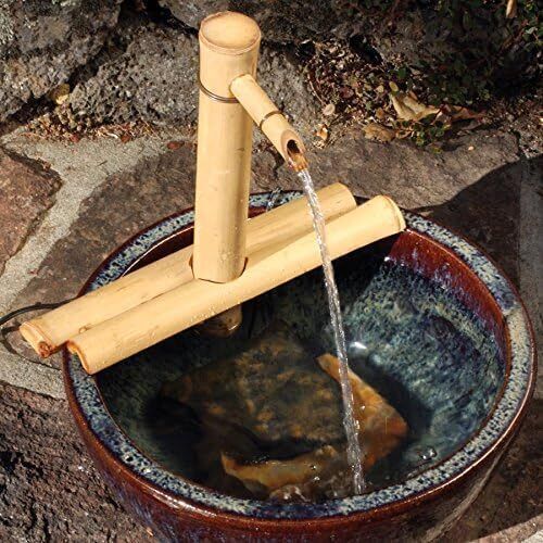 Bamboo Accents Zen Garden Water Fountain Kit Adjustable Spout Submersible Pump