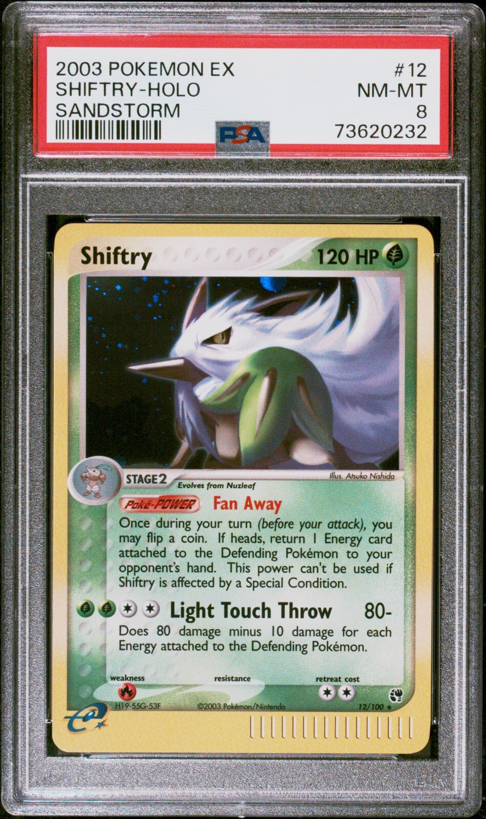 2003 Pokemon EX Sandstorm Shiftry holo 12/100 PSA 8 Near Mint - Mint