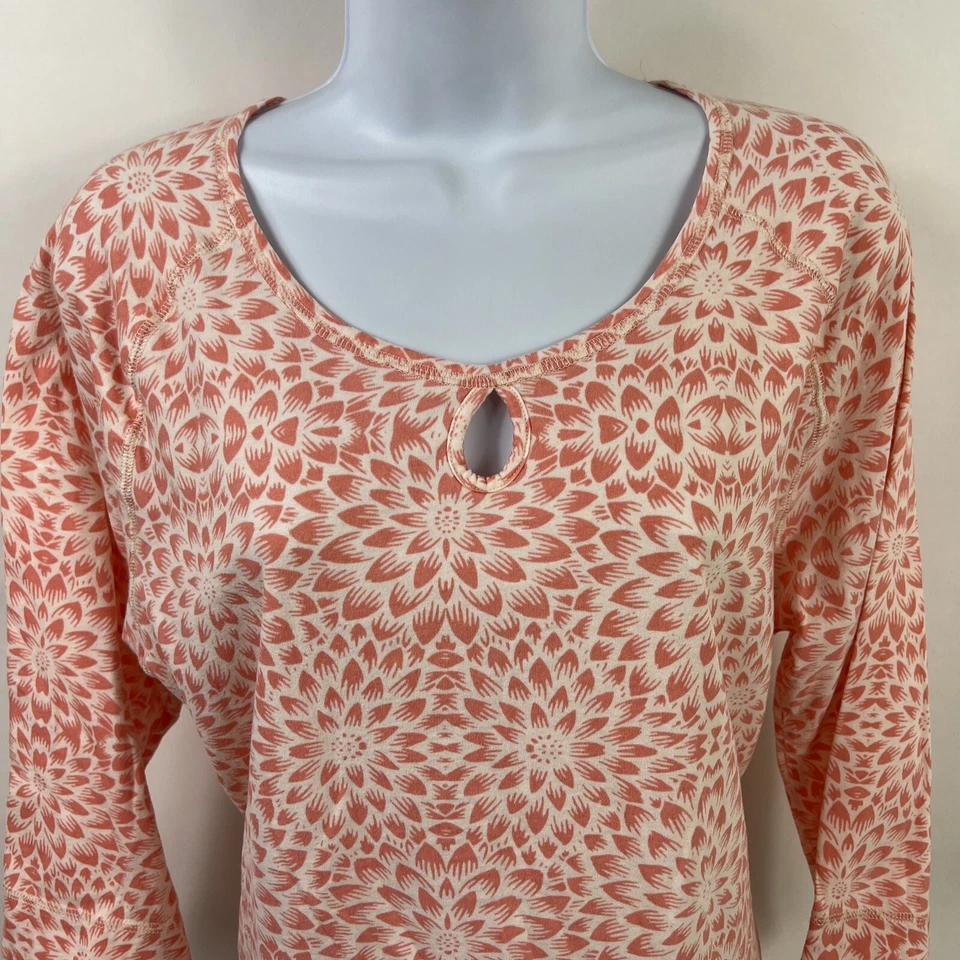 Camiseta Nautica Ropa de Dormir Para Mujer XL 100% Algodón Jersey Floral Cuello Cerradura Foto 4 de 4